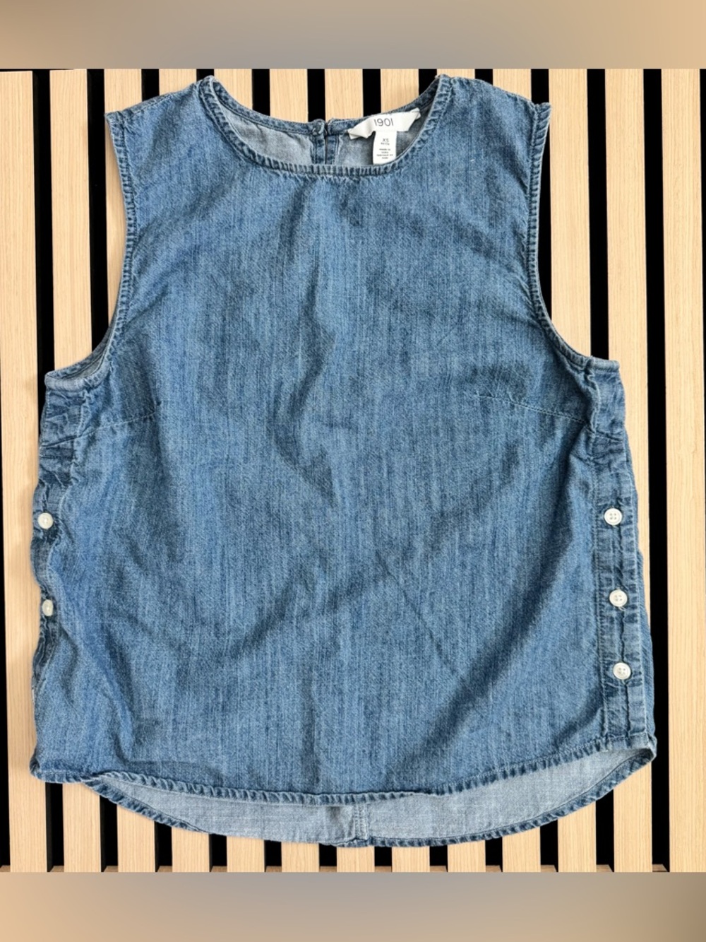 I901 Sleeveless Denim Sleeveless Top Blouse XSP